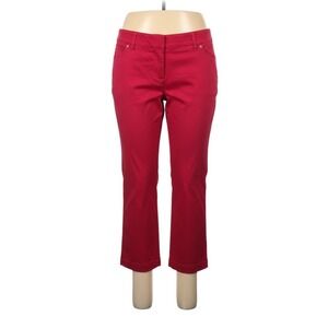 Laundry by Shelli Segal Cropped Pants Red Stretch Cotton Trousers - Size 10